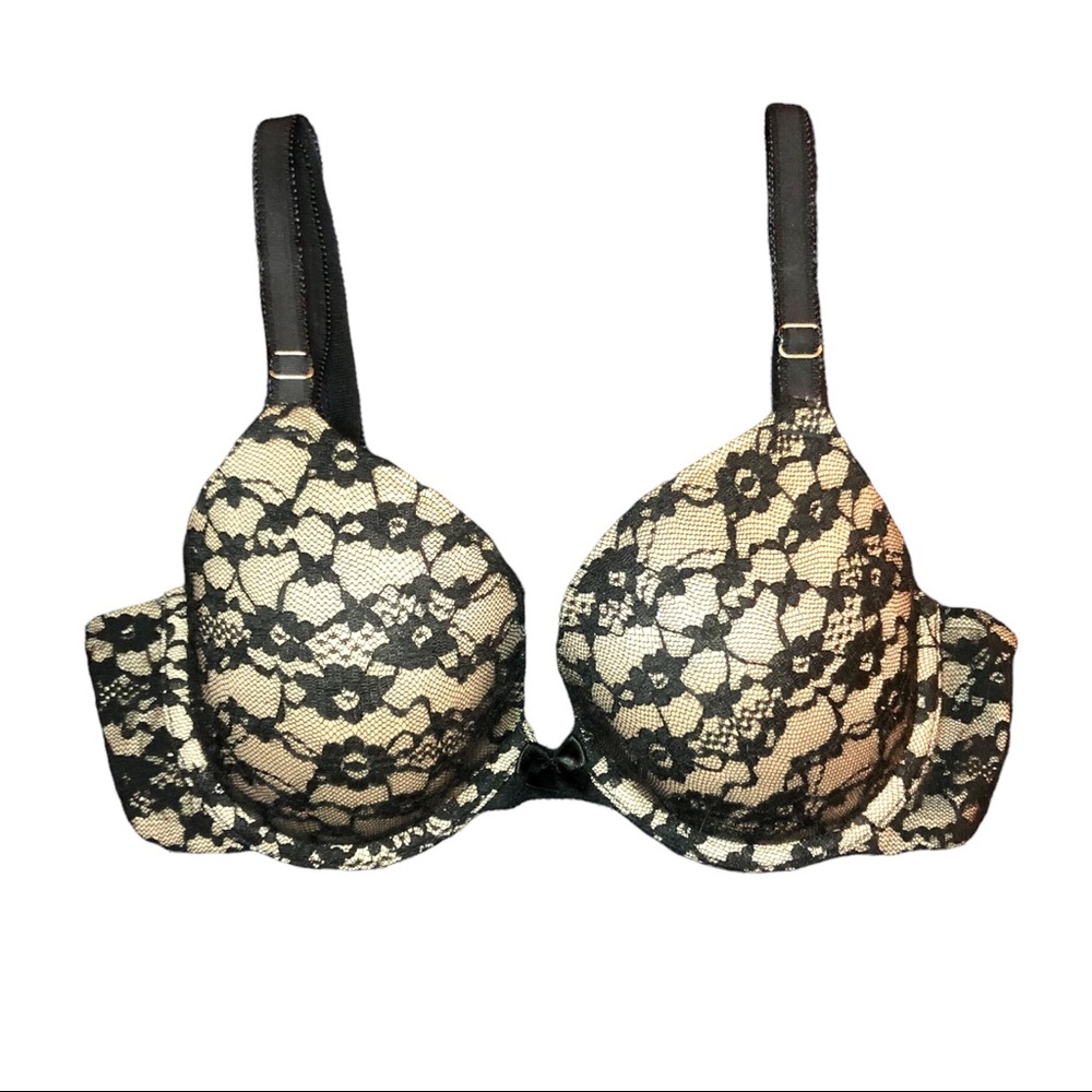 Aerie Black/Nude Lace Padded Bra
